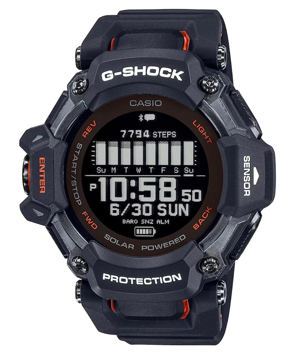 Casio GBD-H2000-1ADR Takvimli Siyah Silikon Kordon Dijital Erkek Kol Saati
