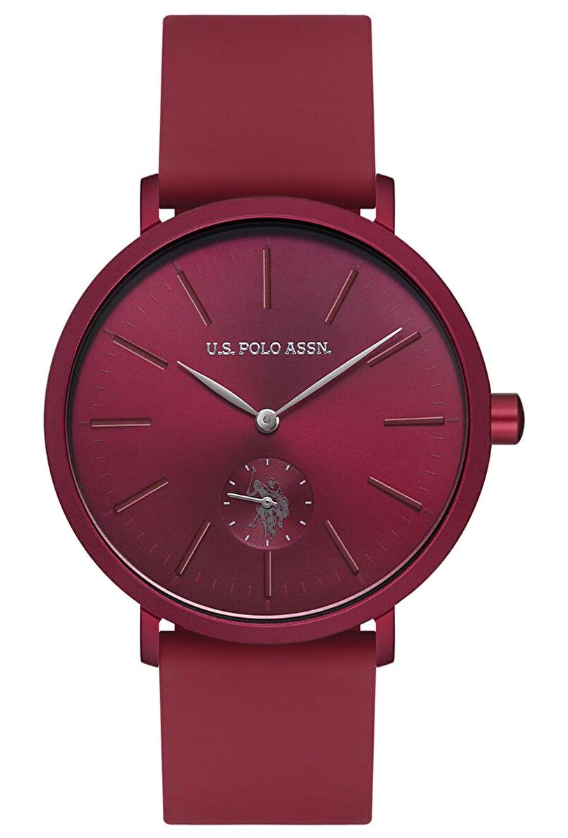 U.S. Polo Assn USPA1002-02 42 mm Bordo Silikon Kordon Analog Kol Saati