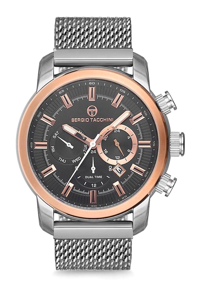 Sergio Tacchini ST.1.116.05A Takvimli Metal Kordon Analog Erkek Kol Saati