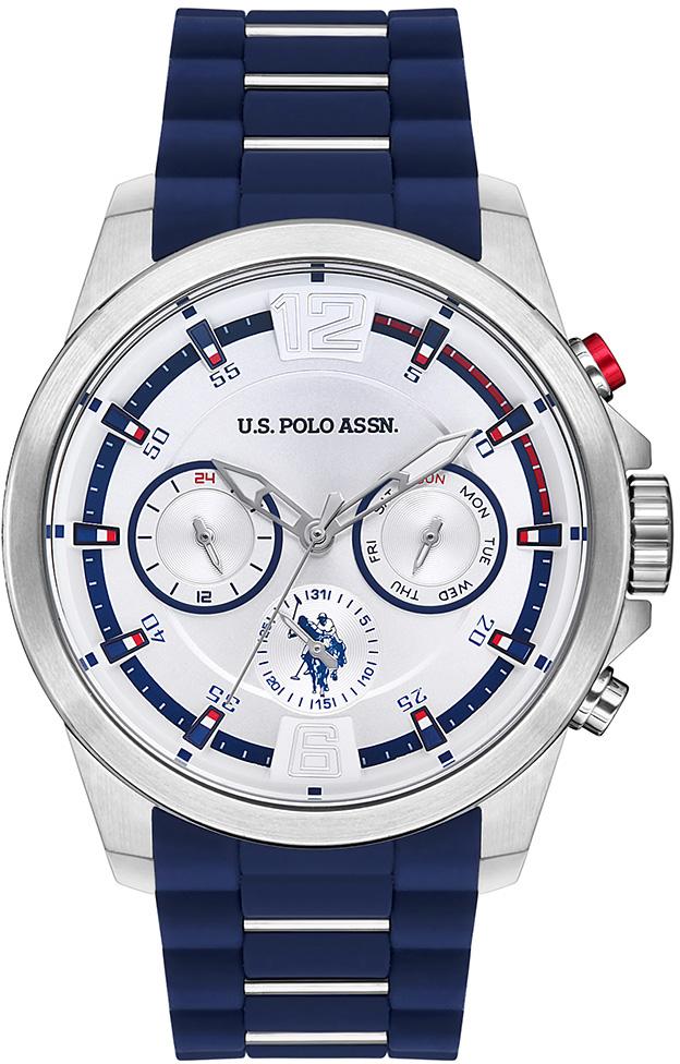 U.S. Polo Assn USPA1009-02 Takvimli 46 mm Lacivert Silikon Kordon Analog Erkek Kol Saati