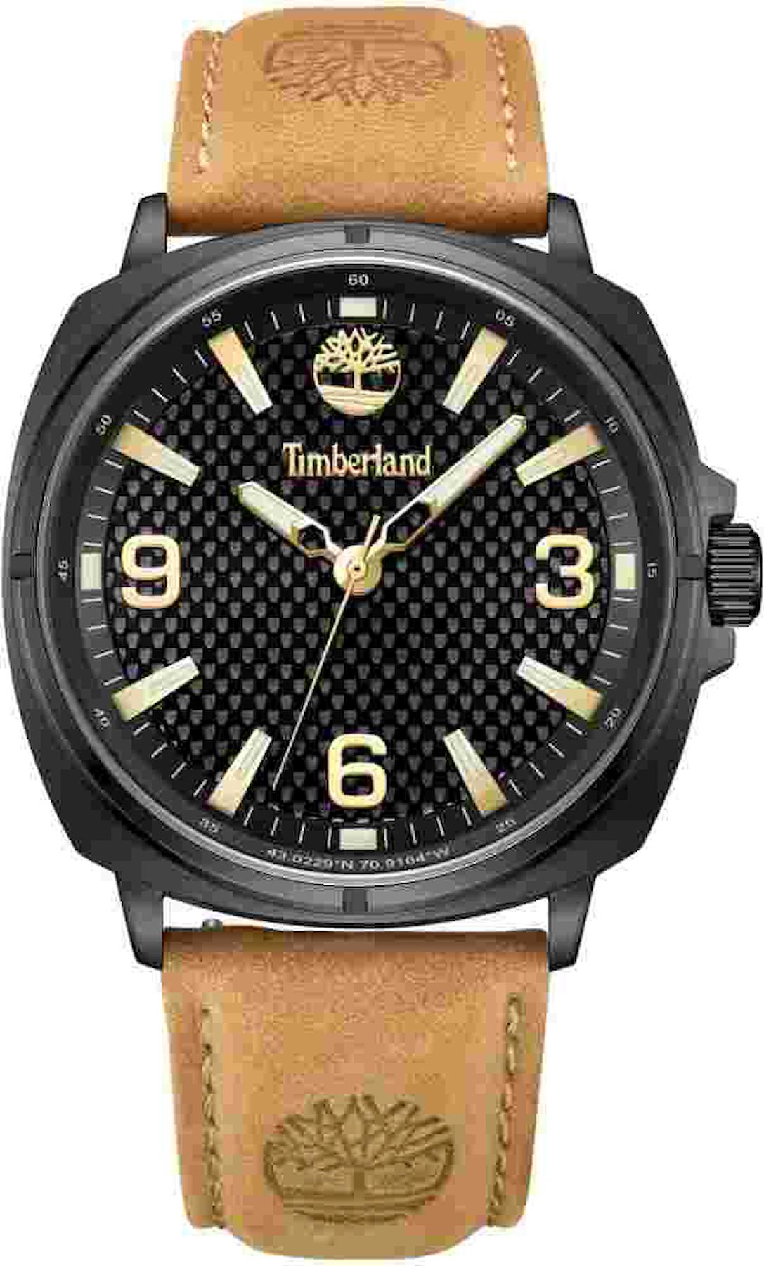 Timberland TDWGB2201702 Takvimli 42 mm Siyah Deri Kordon Analog Kol Saati