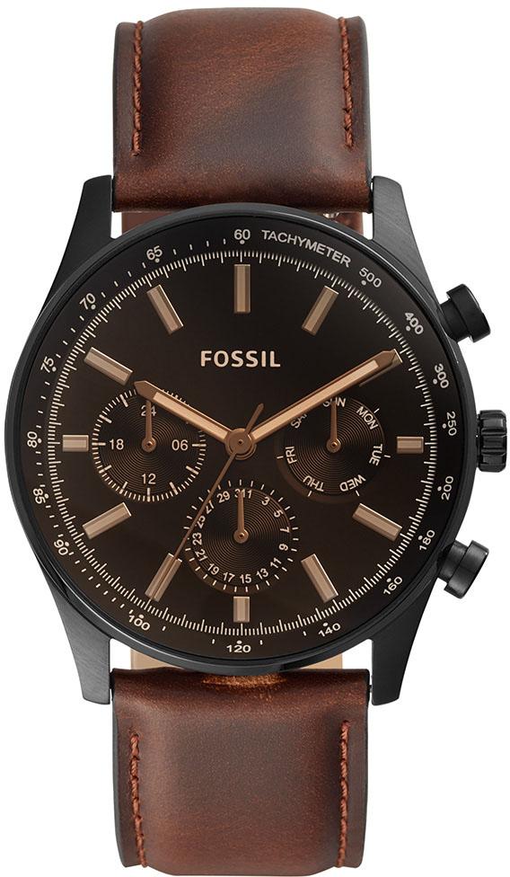 Fossil FBQ2457 Takvimli 44 mm Kahverengi Deri Kordon Analog Erkek Kol Saati