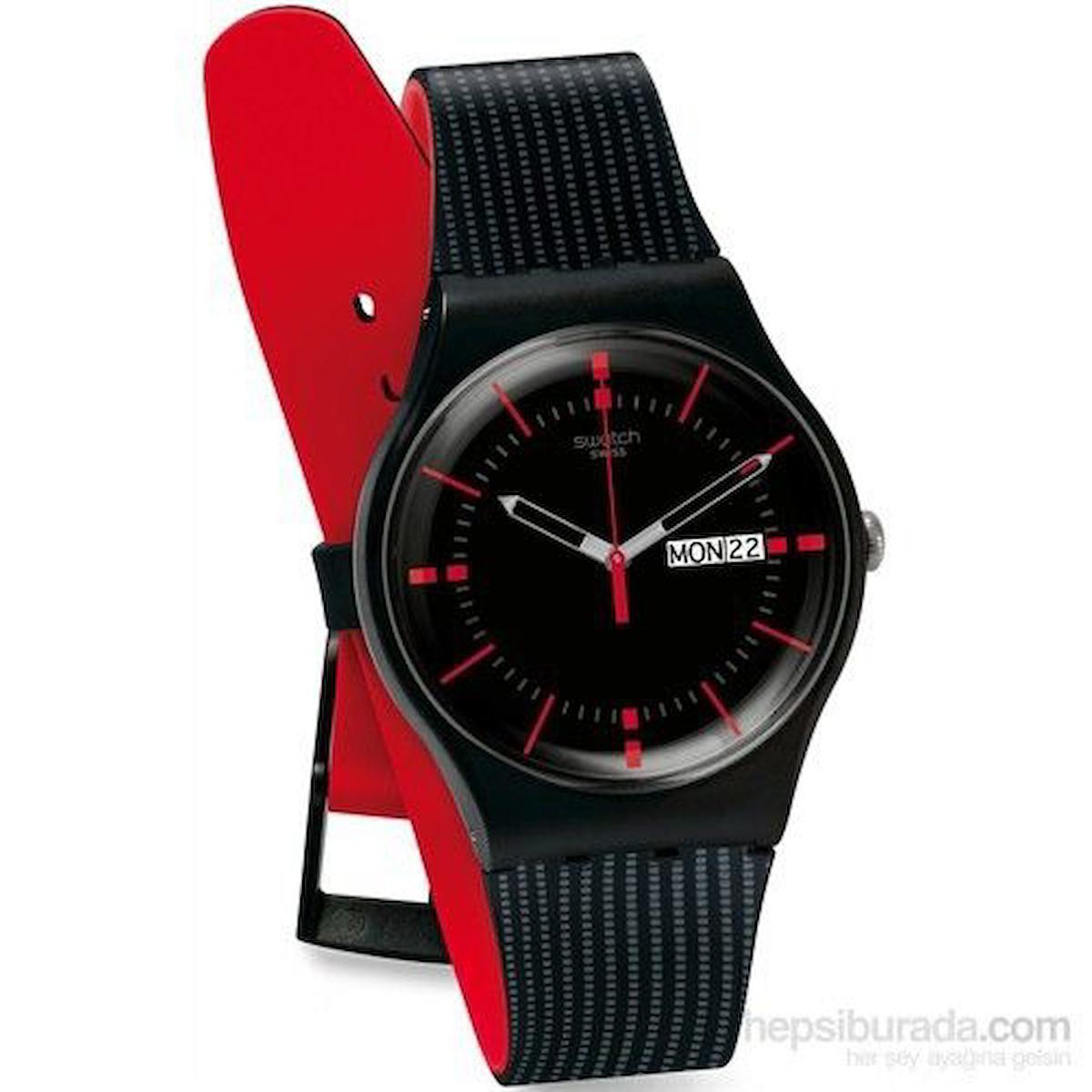 Swatch SUOB714 Takvimli 44 mm Siyah Silikon Kordon Analog Erkek Kol Saati
