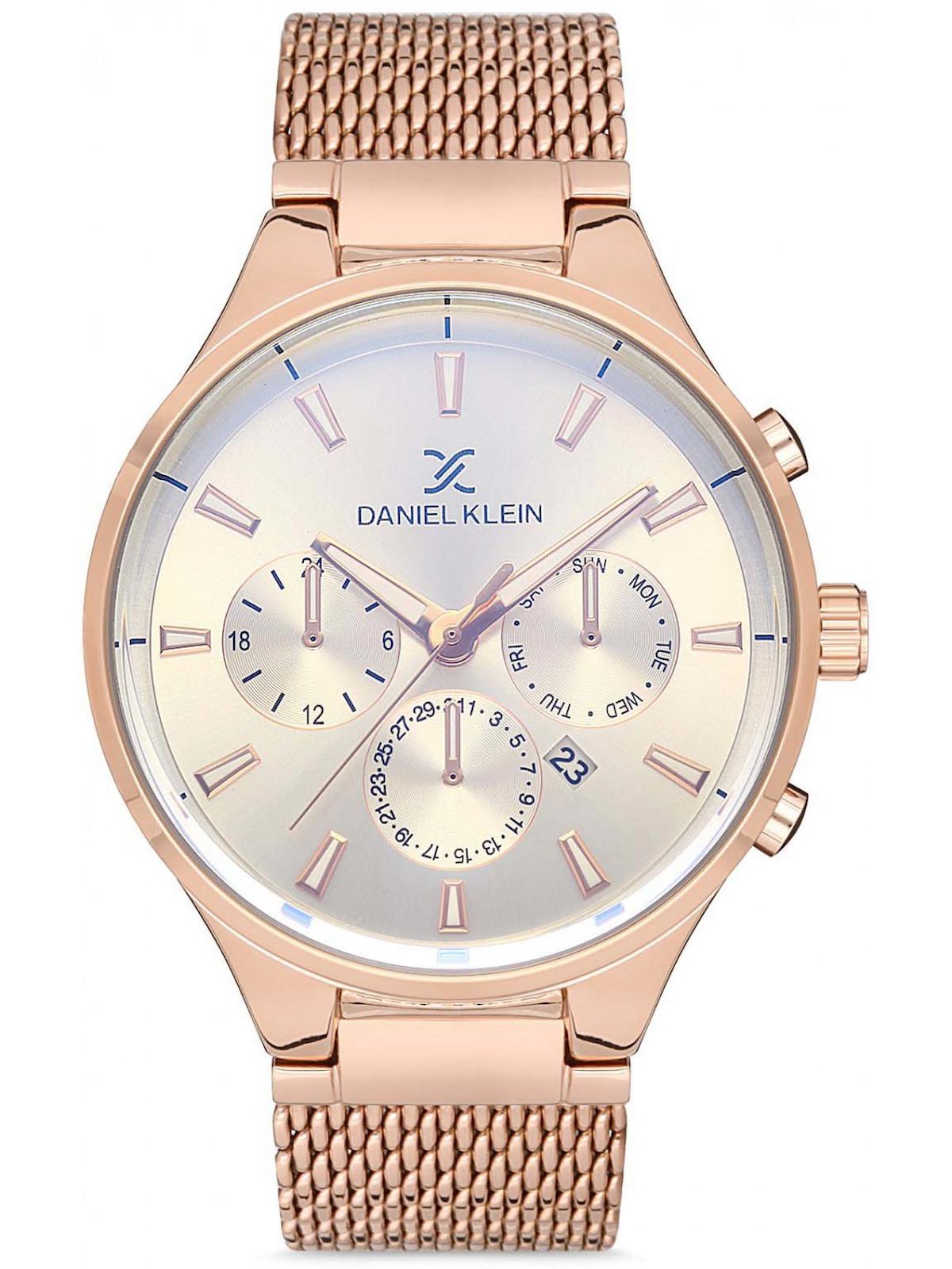 Daniel Klein DK012160L-04 Takvimli 43 mm Rose Gold Metal Kordon Analog Erkek Kol Saati