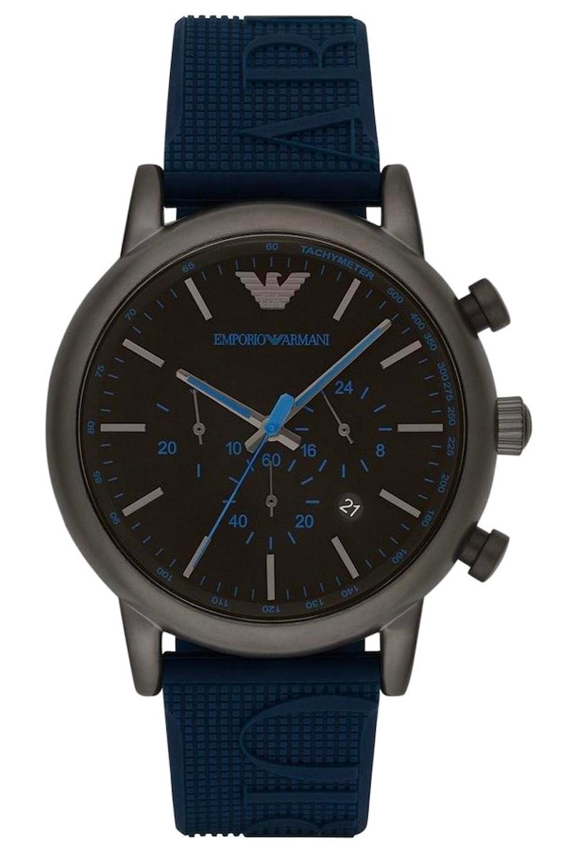 Emporio Armani AR11023 Takvimli 42 mm Lacivert Deri Kordon Analog Kol Saati