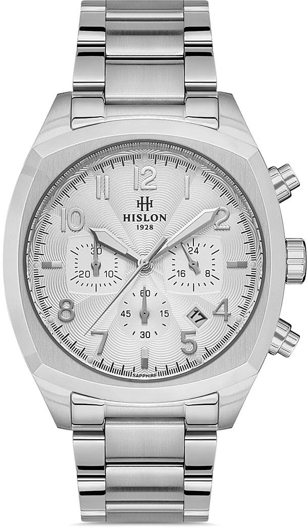 Hislon MS108S-02SS Pusulalı Takvimli Metal Kordon Analog Erkek Kol Saati