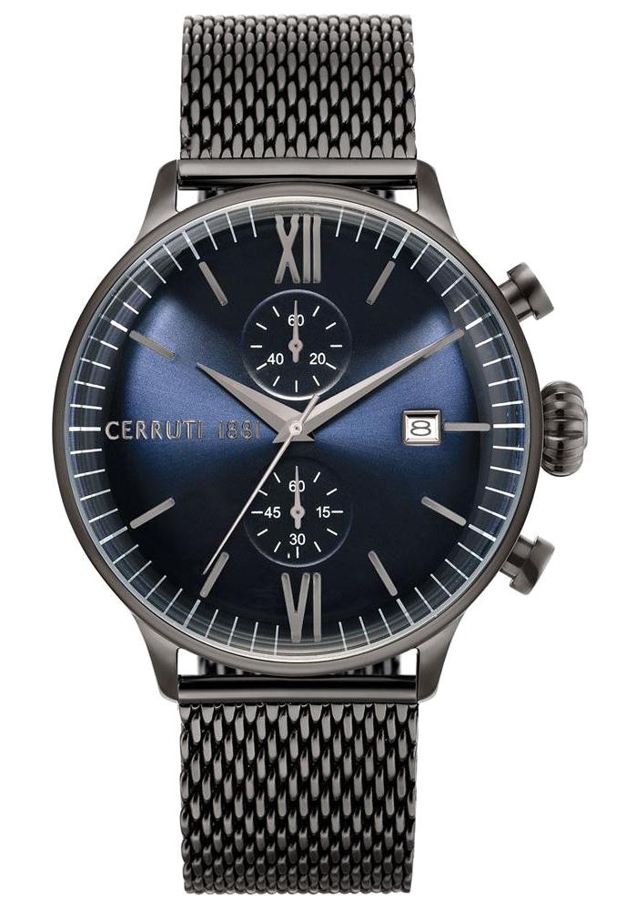 Cerruti 1881 CRA178SU03MU Takvimli Siyah Çelik Kordon Analog Erkek Kol Saati