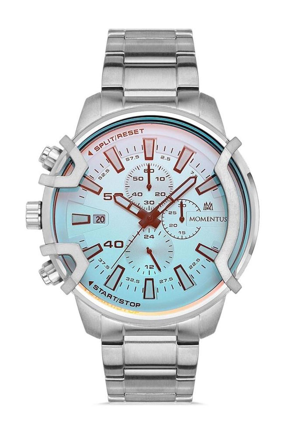 Momentus SM351S-02SX Takvimli 44 mm Çelik Kordon Analog Erkek Kol Saati