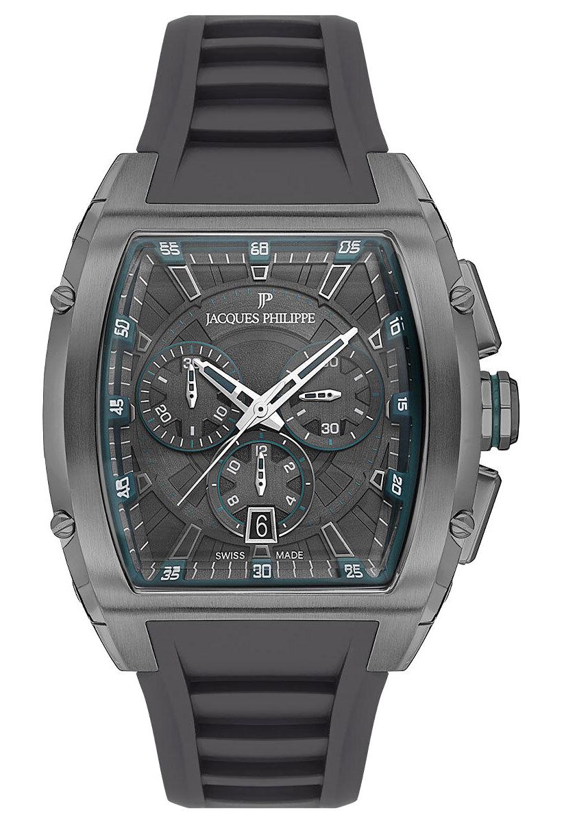Jacques Philippe JPQGC468447 Pusulalı Takvimli 42 mm Gri Silikon Kordon Analog Erkek Kol Saati