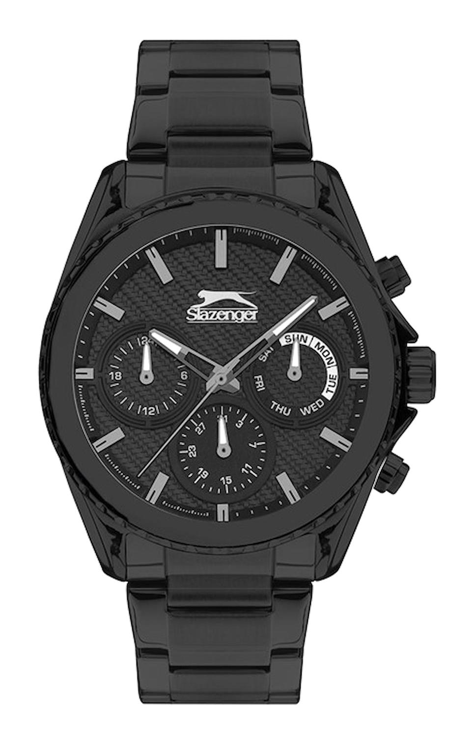 Slazenger SL.09.2022.2.04 Takvimli 45 mm Siyah Metal Kordon Analog Erkek Kol Saati