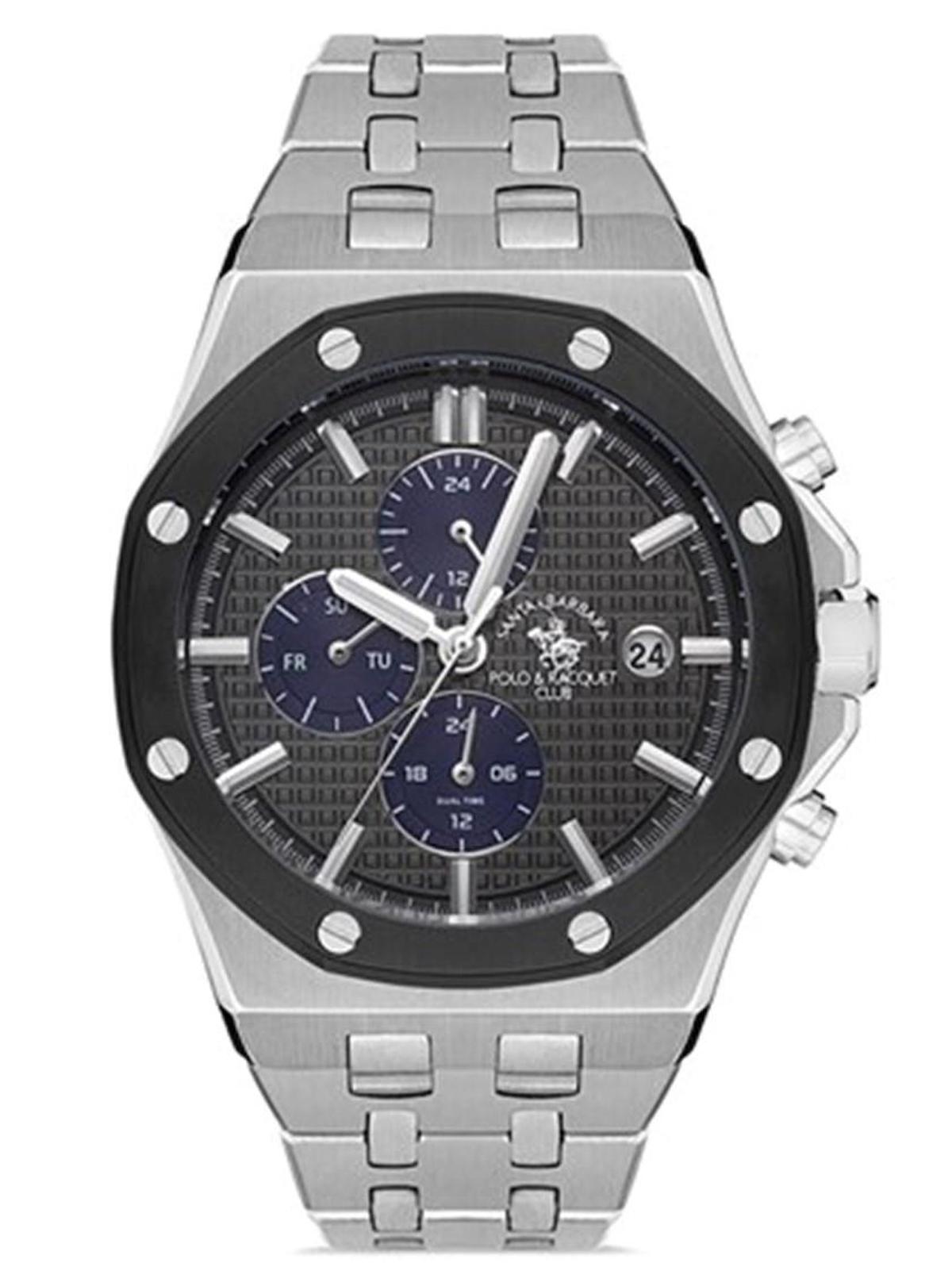 Santa Barbara Polo & Racquet Club SB.1.10328.4 Takvimli 44 mm Çelik Kordon Analog Erkek Kol Saati