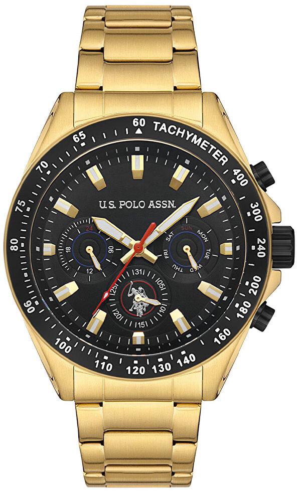 U.S. Polo Assn USPA1040-02 Takvimli 46 mm Altın Çelik Kordon Analog Erkek Kol Saati