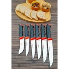Lazbisa Soft Grip 6 Parça Çeyiz Mutfak Kurban Bıçak Seti Et Ekmek Sebze Meyve Bıçak