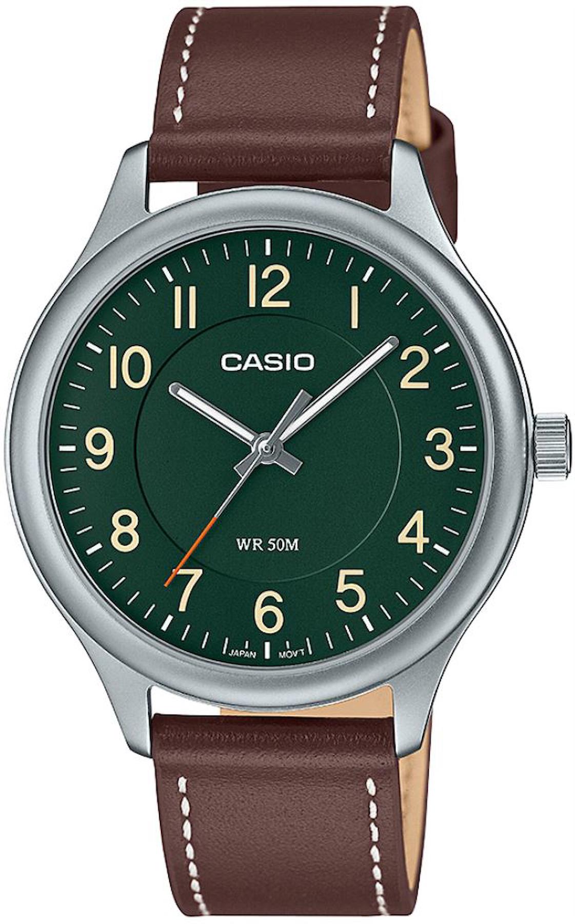 Casio MTP-B160L-3BVDF 39 mm Kahverengi Deri Kordon Analog Erkek Kol Saati