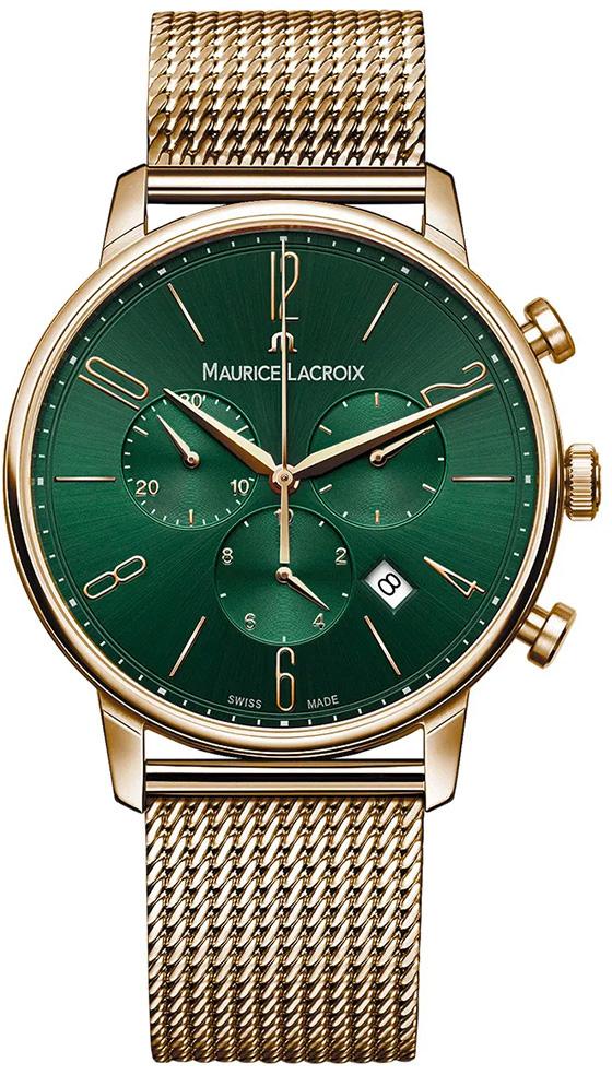 Maurice Lacroix EL1098-PVP06-620-1 Takvimli 44 mm Altın Çelik Kordon Analog Kol Saati