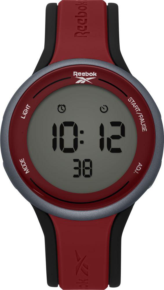 Reebok RV-ELG-G9-PSIR-WB 43 mm Bordo-Siyah Silikon Kordon Dijital Erkek Kol Saati