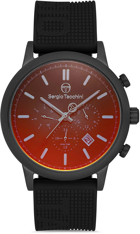 Sergio Tacchini ST.1.10221.3 Takvimli 42 mm Siyah Silikon Kordon Analog Kol Saati