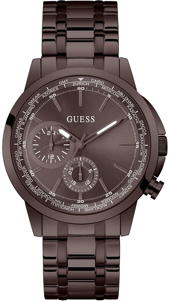 Guess GUGW0490G5 Pusulalı Takvimli 44 mm Kahverengi Çelik Kordon Analog Erkek Kol Saati