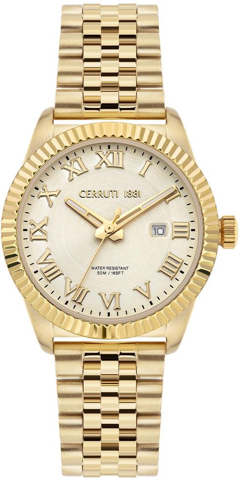 Cerruti 1881 CIWGH2116503 Takvimli 41 mm Altın Çelik Kordon Analog Erkek Kol Saati