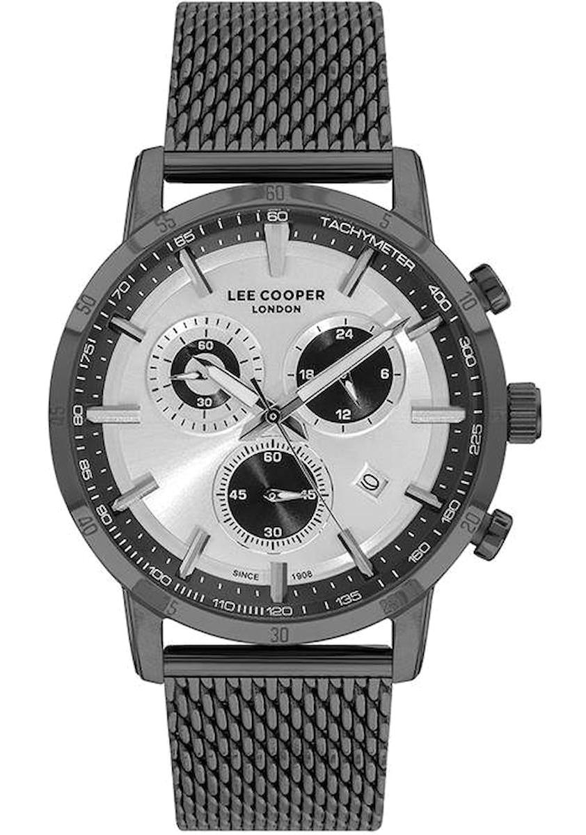 Lee Cooper LC07221.030 Takvimli 44 mm Siyah Çelik Kordon Analog Erkek Kol Saati