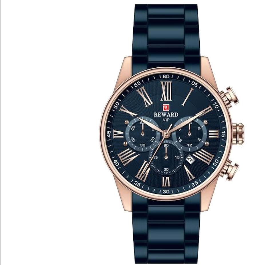 Reward A140922 Takvimli 44 mm Lacivert Metal Kordon Analog Erkek Kol Saati