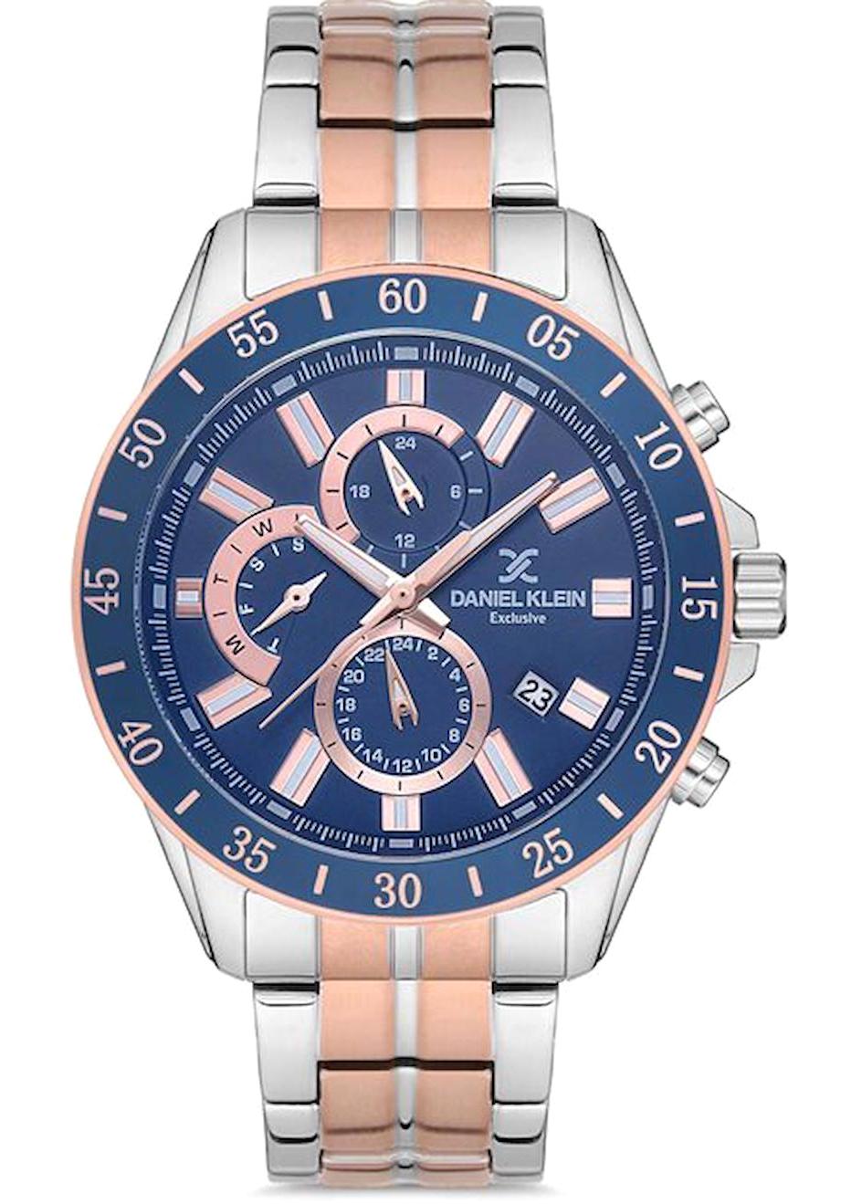 Daniel Klein DK.1.12603.5 Takvimli 42 mm Gri-Rose Gold Metal Kordon Analog Kol Saati