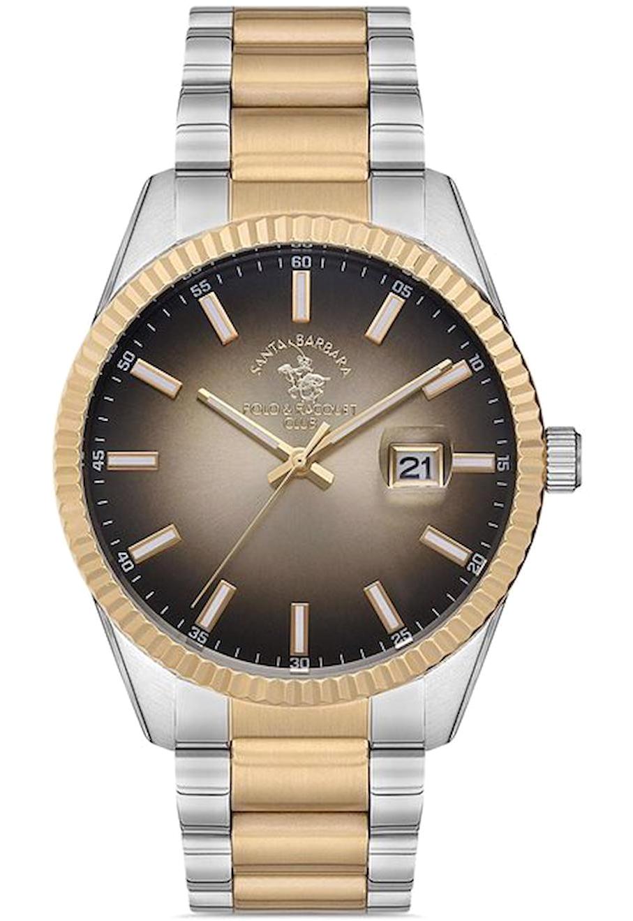 Santa Barbara Polo & Racquet Club SB.1.10191.4 Takvimli 44 mm Altın-Metal Kordon Analog Erkek Kol Saati