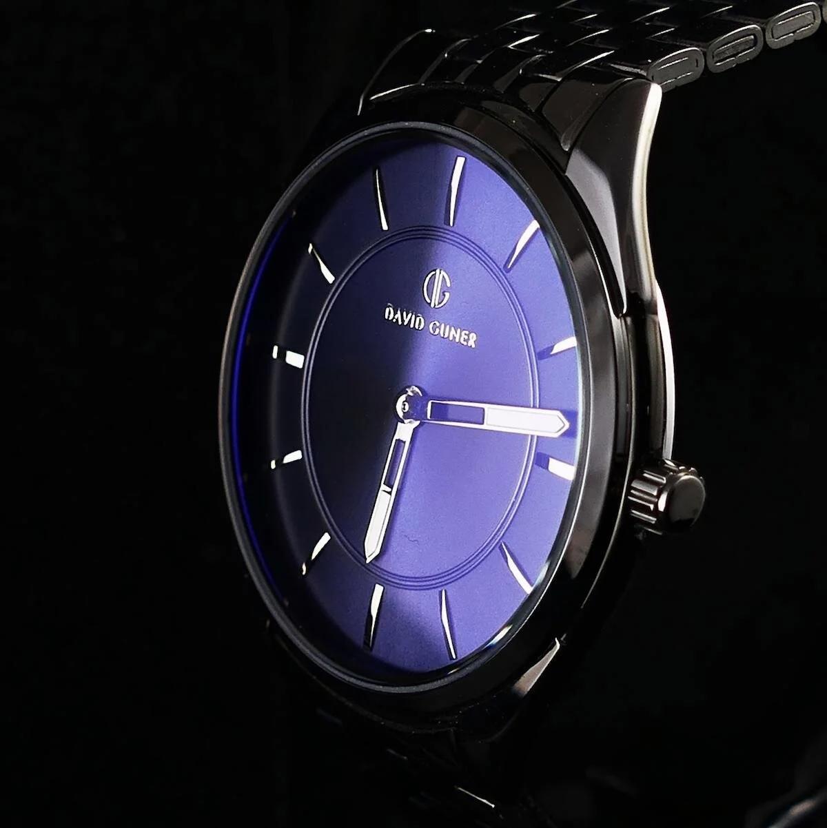 David Guner DG-8083GA-V3 Takvimli 44 mm Siyah Çelik Kordon Analog Kol Saati