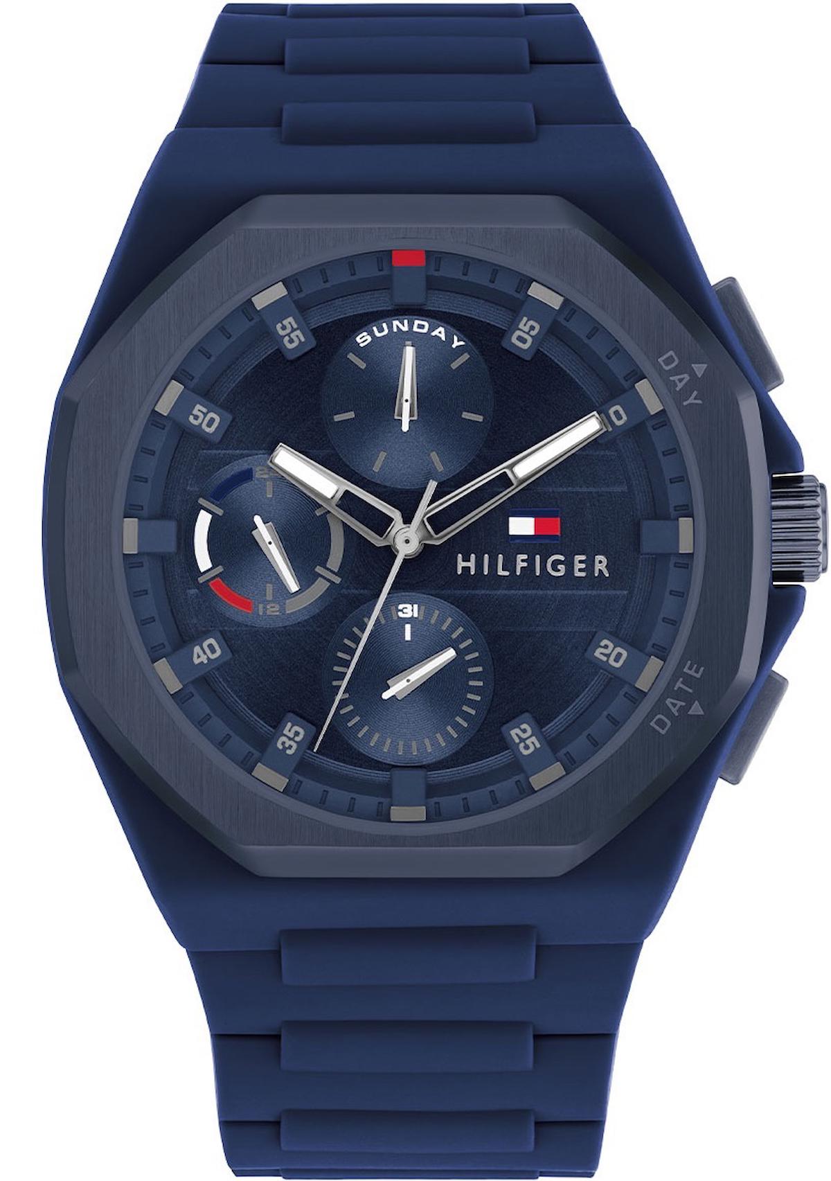 Tommy Hilfiger TH1792122 Takvimli 44 mm Lacivert Silikon Kordon Analog Erkek Kol Saati