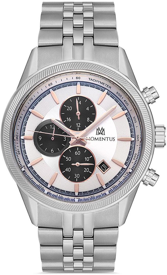 Momentus SM370S-02SR Takvimli 45 mm Çelik Kordon Analog Erkek Kol Saati