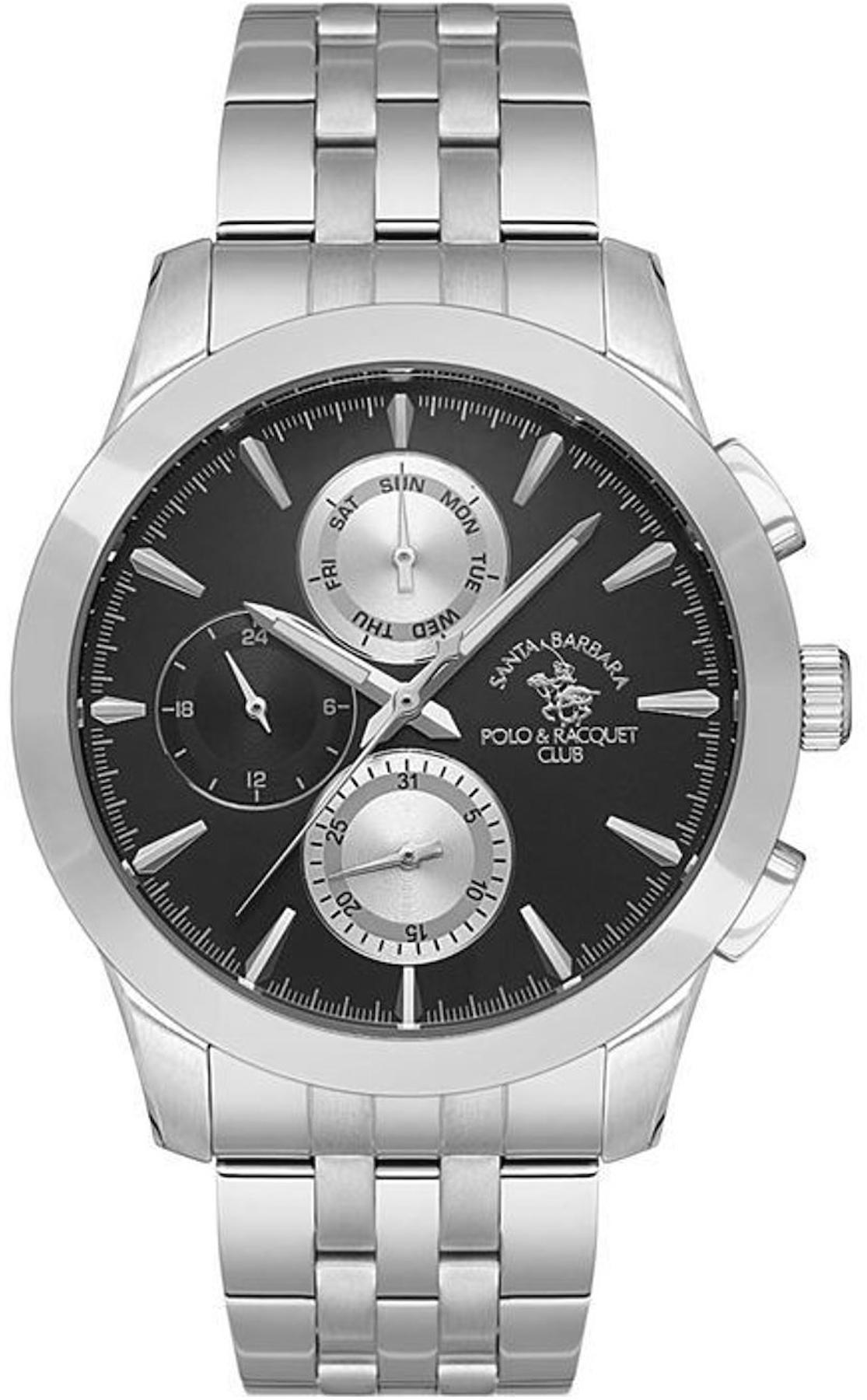 Santa Barbara Polo & Racquet Club SB.1.10453.2 Takvimli 43 mm Çelik Kordon Analog Kol Saati