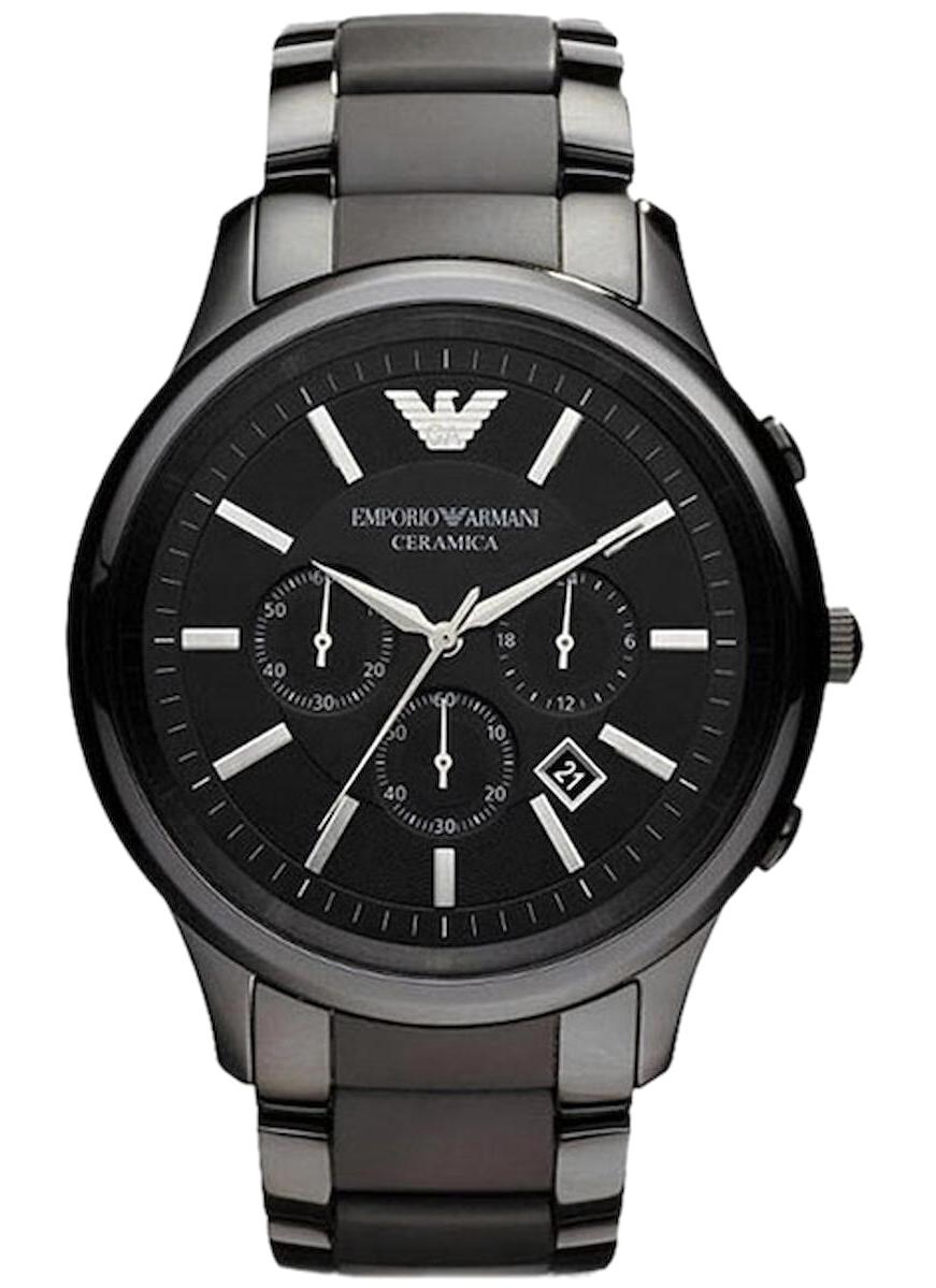 Emporio Armani AR1451 Takvimli 42 mm Siyah Seramik Kordon Analog Kol Saati
