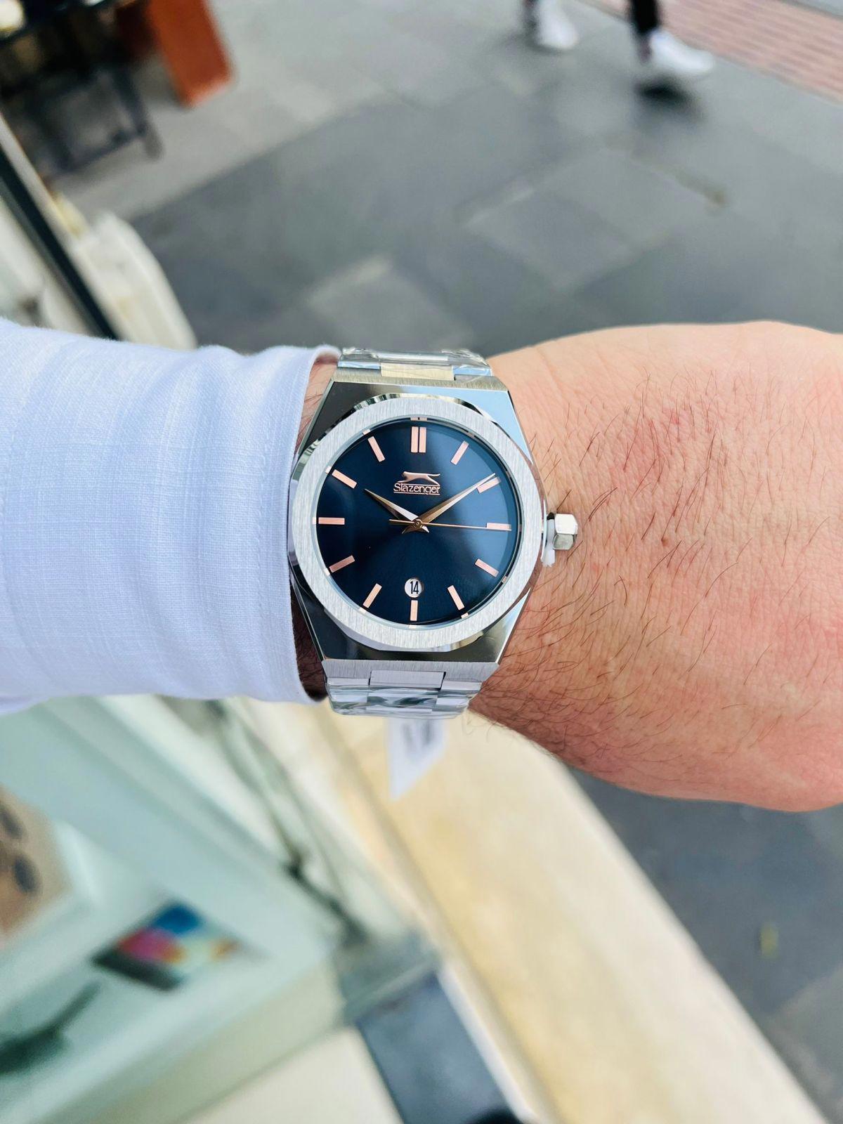 Slazenger SL.09.2144.1.02 Takvimli 44 mm Çelik Kordon Analog Erkek Kol Saati