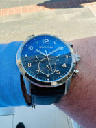 Quantum ADG1064.399 Takvimli 45 mm Lacivert Deri Kordon Analog Erkek Kol Saati
