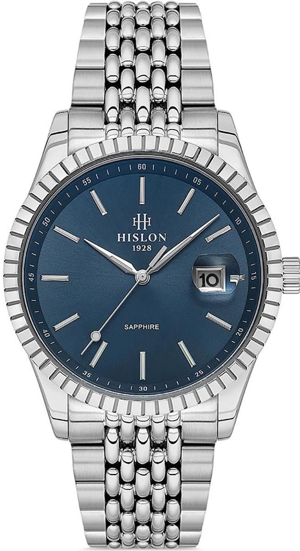 Hislon CL145S-11SS Takvimli 43 mm Çelik Kordon Analog Erkek Kol Saati
