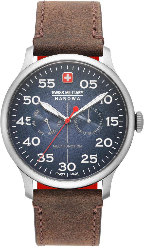 Swiss Military 06-4335.04.003 Takvimli 44 mm Kahverengi Deri Kordon Analog Erkek Kol Saati