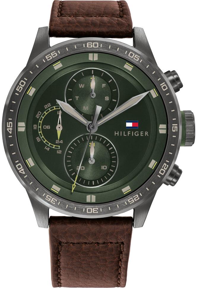 Tommy Hilfiger TH1791809 Takvimli 44 mm Kahverengi Deri Kordon Analog Erkek Kol Saati