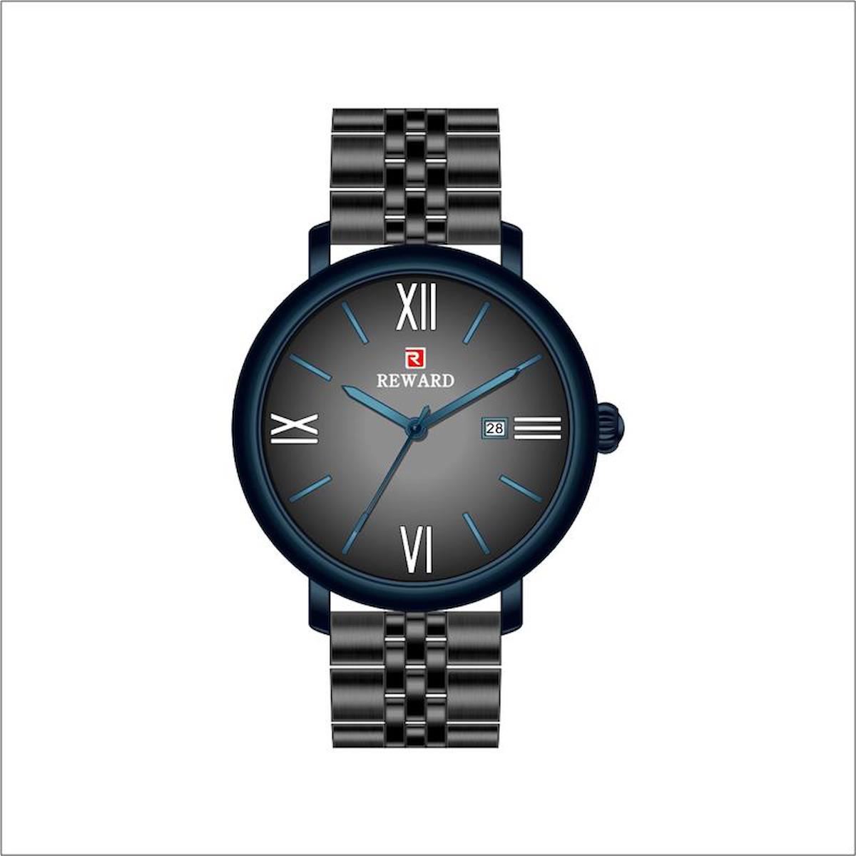 Reward A142392 Takvimli 42 mm Füme Metal Kordon Analog Erkek Kol Saati