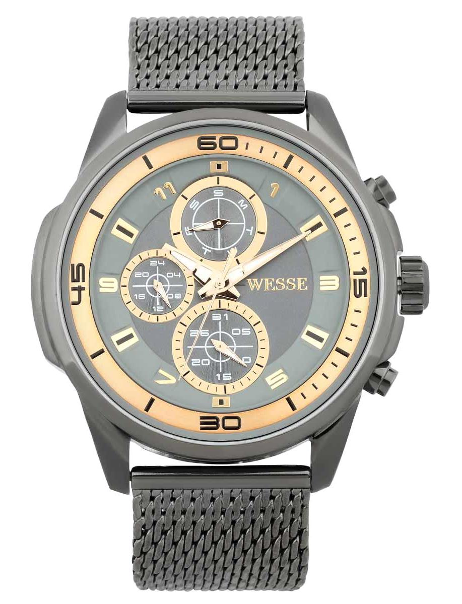 Wesse WWG400104M Pusulalı Takvimli 50 mm Antrasit Çelik Kordon Analog Erkek Kol Saati