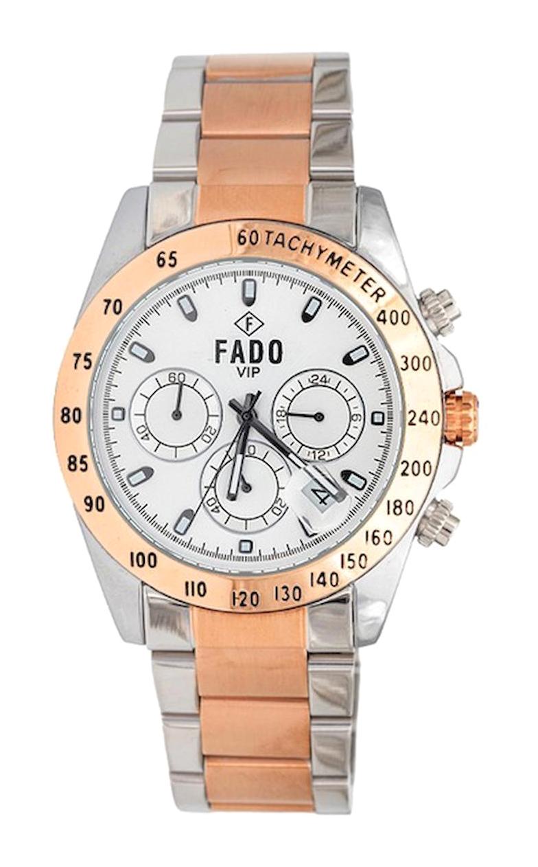 Fado RH0123 Takvimli Gri-Rose Gold Kordon Analog Erkek Kol Saati