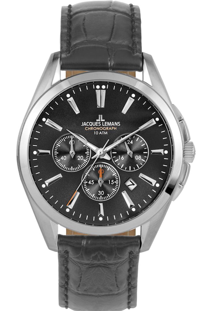 Jacques Lemans DERBY 1-1945.1A Takvimli 42 mm Siyah Çelik Kordon Analog Erkek Kol Saati
