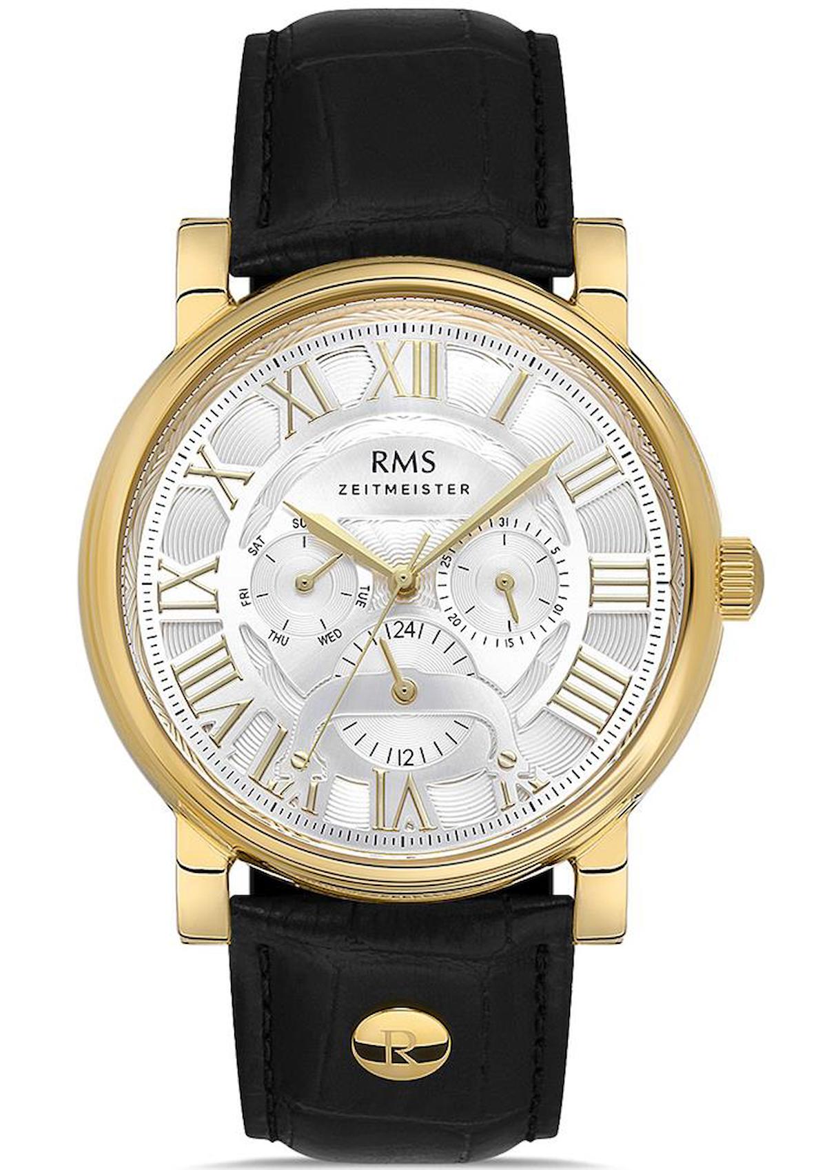 Romanson RMS.1.AG1044.09 Takvimli 44 mm Siyah Deri Kordon Analog Erkek Kol Saati