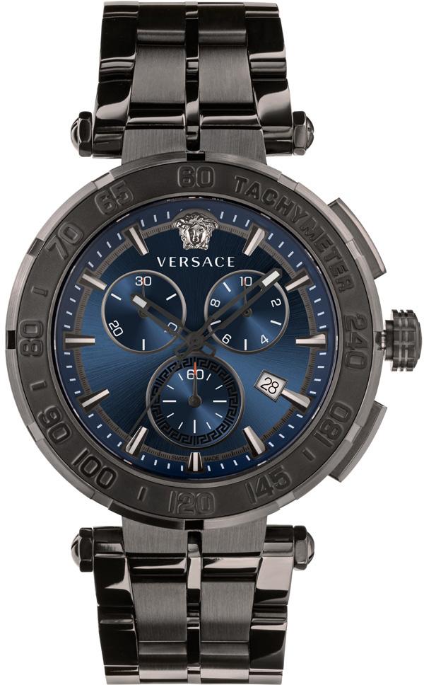 Versace VRSCVEPM00620 Takvimli 45 mm Füme Çelik Kordon Analog Erkek Kol Saati