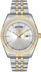 Santa Barbara Polo & Racquet Club SB.1.10229.7 Takvimli 44 mm Altın-Çelik Kordon Analog Erkek Kol Saati