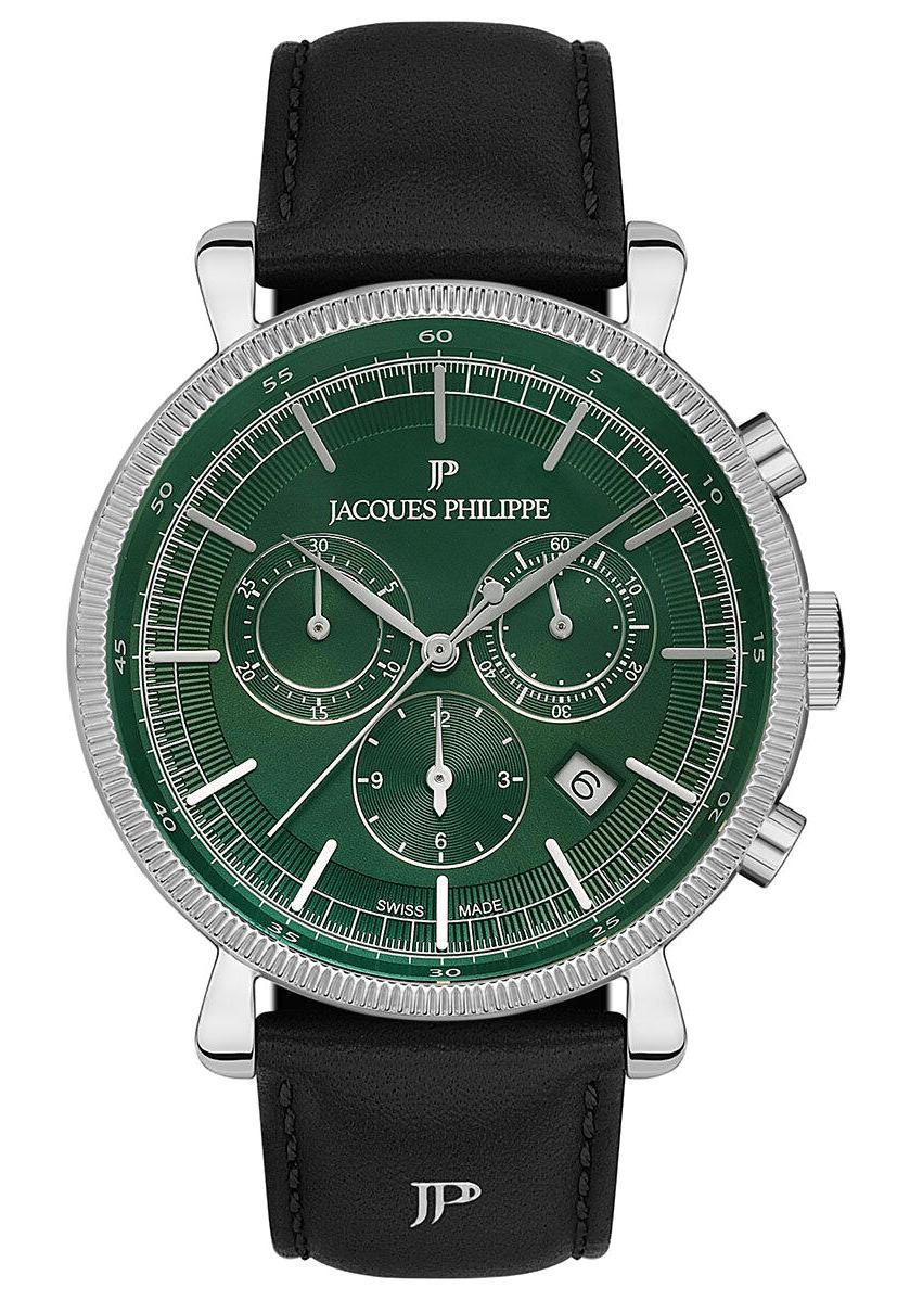 Jacques Philippe JPQGC1911X1 Takvimli 44 mm Siyah Deri Kordon Analog Erkek Kol Saati