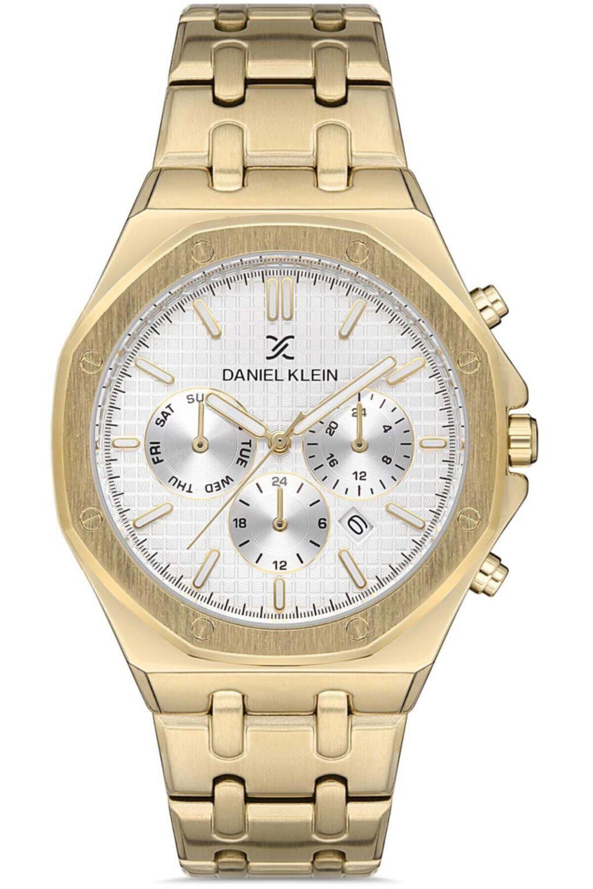 Daniel Klein DK013835B-06 Takvimli 42 mm Altın Metal Kordon Analog Erkek Kol Saati