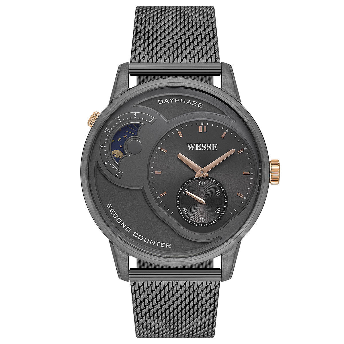 Wesse WWG208603 Füme Çelik Kordon Analog Erkek Kol Saati