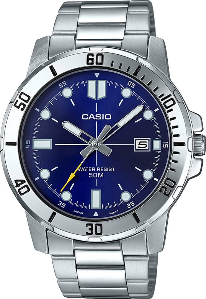 Casio MTP-VD01D-2E Takvimli 42 mm Çelik Kordon Analog Kol Saati