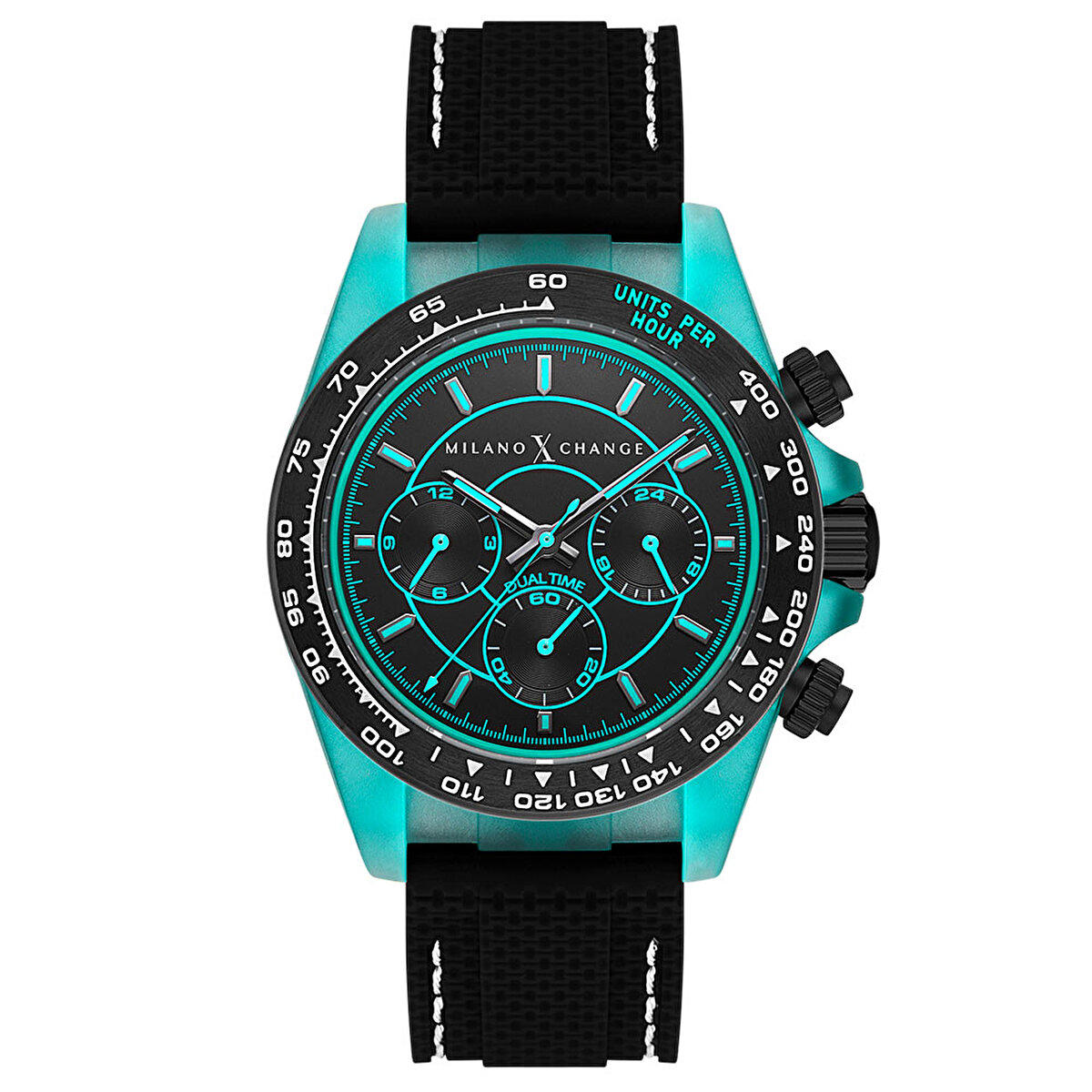 Milano X Change MXG2113 Takvimli 43 mm Siyah Silikon Kordon Analog Erkek Kol Saati