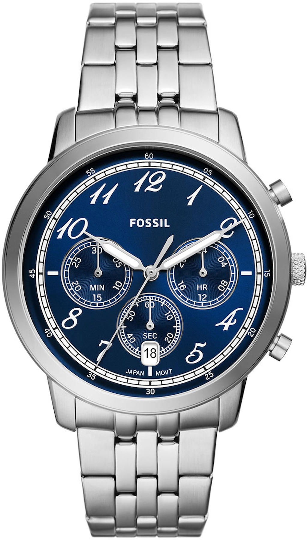 Fossil FFS6025 Takvimli 44 mm Çelik Kordon Analog Erkek Kol Saati